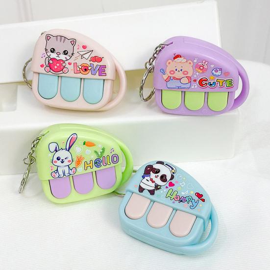 Mini Cartoon Piano Keychain with Voice Recorder Creative Music Box Toy Pendant for Bags Backpacks Novelty Gift for Kids Teens Fun Party Favor Grab
