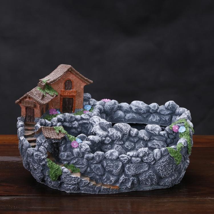 Garden Miniature Sweet House Cottage Flowerpot DIY Bonsai Pots for Succulents Plant Indoor Outdoor Tabletop Decoration