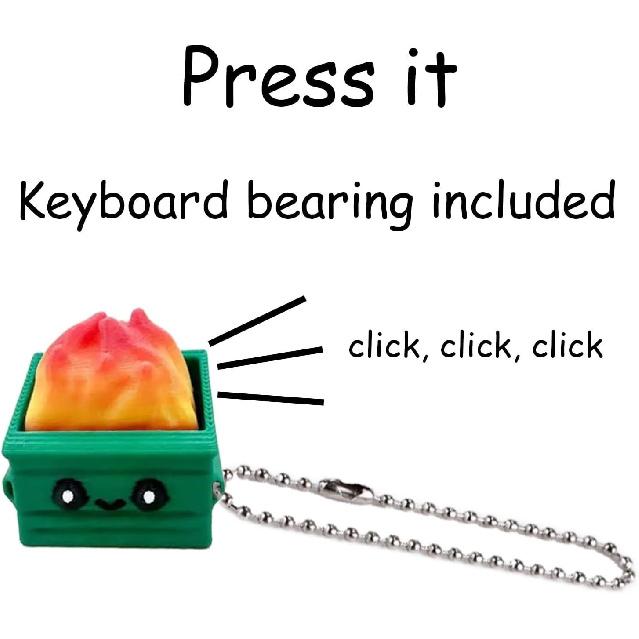 Funny Dumpster Fire Stress-Relief Clicker Fidget, Anxiety Relief Gift, Mini Fidget Toy Office Desk Accessories Decor