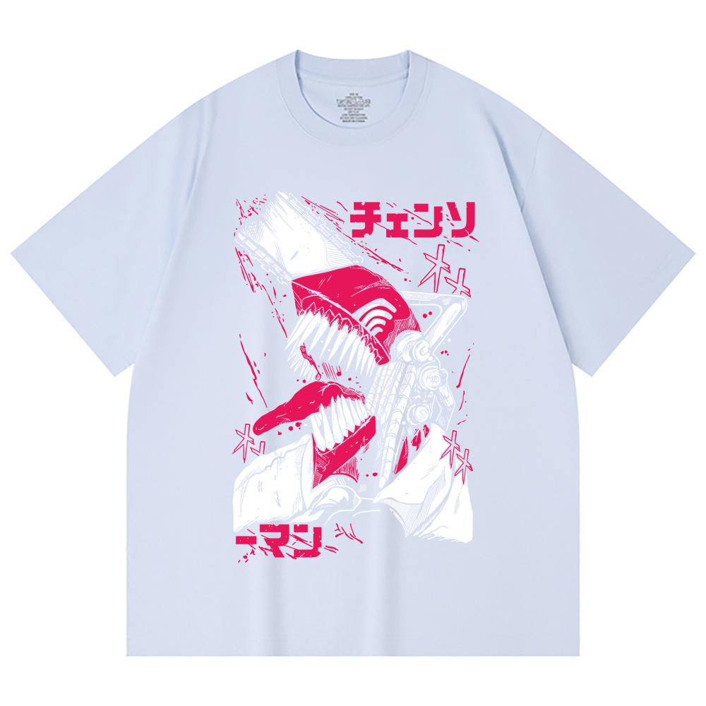 230 Gsm 100% Cotton Chainsaw Man V16 Denji Print Unisex Heavy Cotton T Shirt