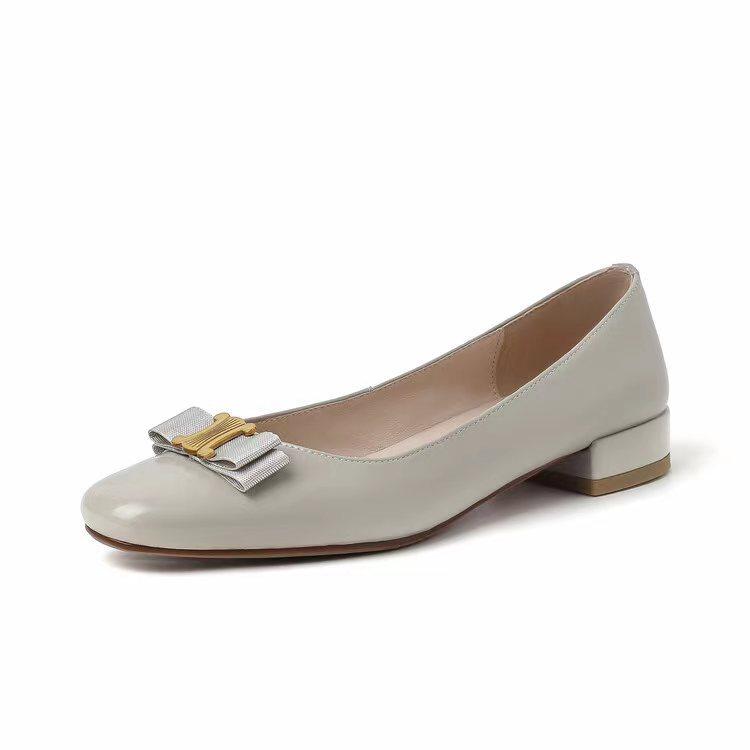 Arc de Triomphe shallow mouth single shoes 2025 spring new inner and outer leather flats shoes comfortable versatile breathable