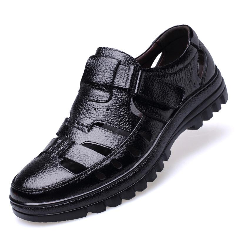 Genuine Leather Sandals Men Summer Shoes Non-slip Men's Sandals Soft Casual Brand Footwear ZHK289