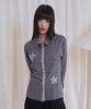 PRENDA Star Patch Check Long Sleeve Shirt Navy