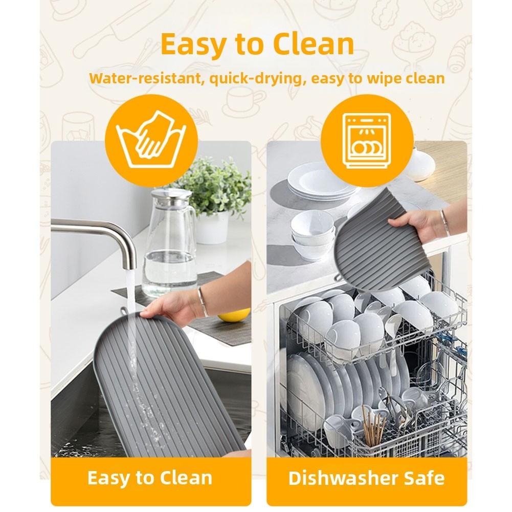 Raised Edge Tray Non Slip Machine Pad Non Slip Silicone Coffee Mat Coffee Machine Mat Flexible Silicone Material