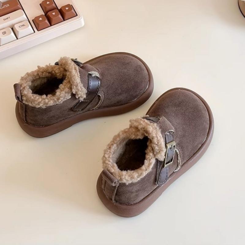 Girls' Plush and Thick Snow Boots Children's Warm Short Boots Lightweight Cotton Shoes