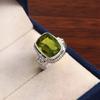 1 Pcs Retro  Rings For Women Aquamarine Birthstone Fine Filigree Pattern Cocktail Party Ring Wedding Banquet Fine Jewelry