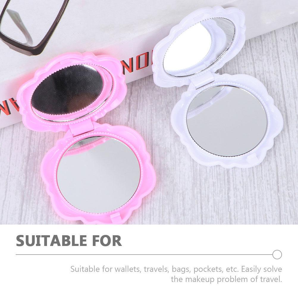 12Pcs Double-Side Foldable Compact Makeup Mirror Portable Pocket Mirror for Women Travel Daily Use Rose Gold Tool