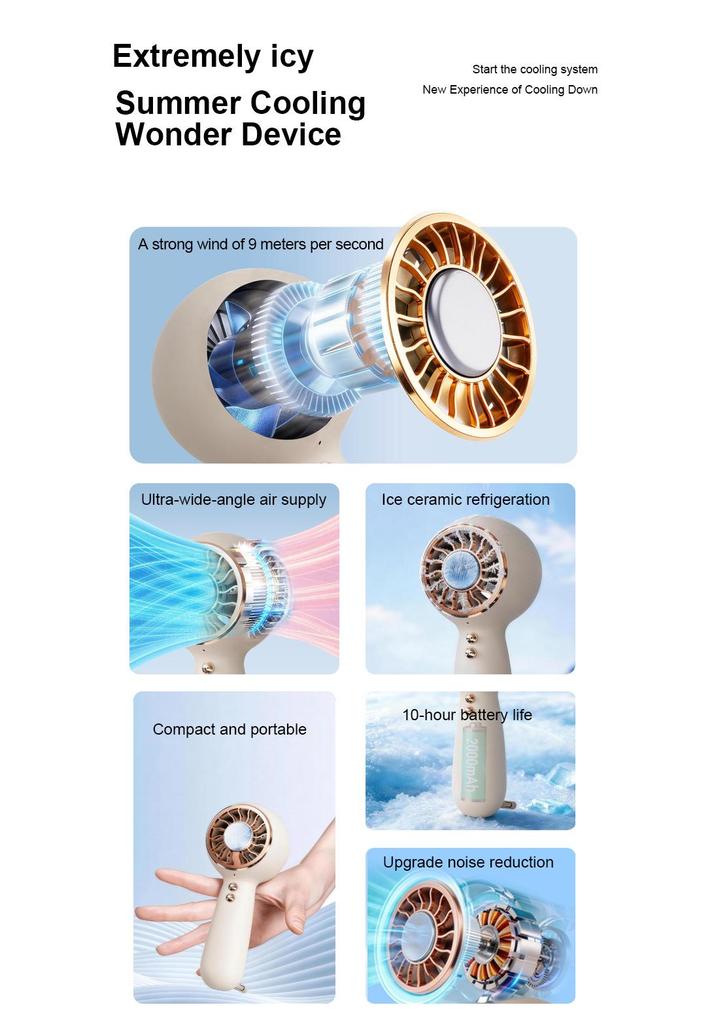 Portable Silent USB Rechargeable Mini Fan with Long Battery Life