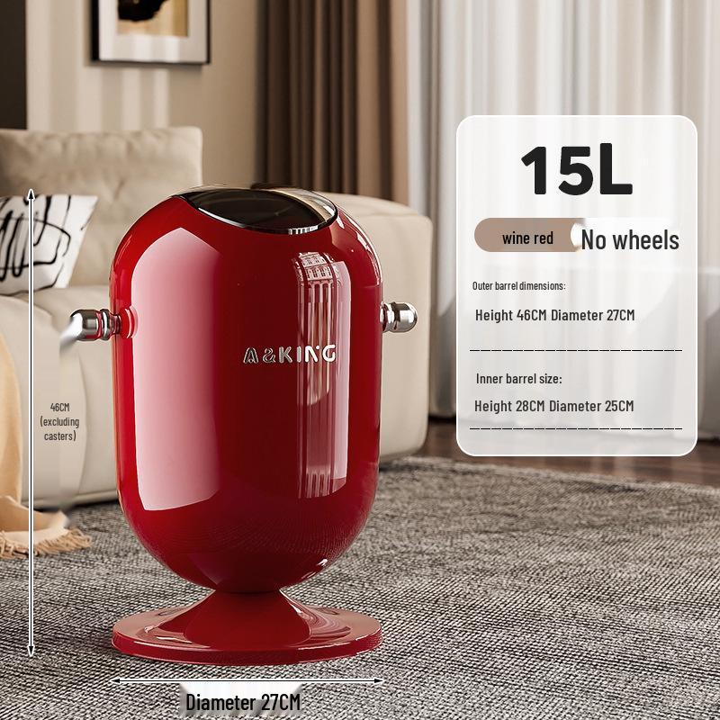High-End Large Capacity Trash Can with Lid – Elevated Design for Kitchen & Living Room, No Bend Needed, Stylish & Sophisticated Appearance