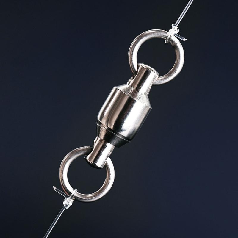 20Pcs Stainless Rolling Swivels Bearing Fishing Swivels Line Connector Barrels Swivels Connectors Fishing Accessory