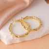Huazi Style Zircon Stud Earrings for Women - Gold-Plated, Non-Fading Luxury Jewelry