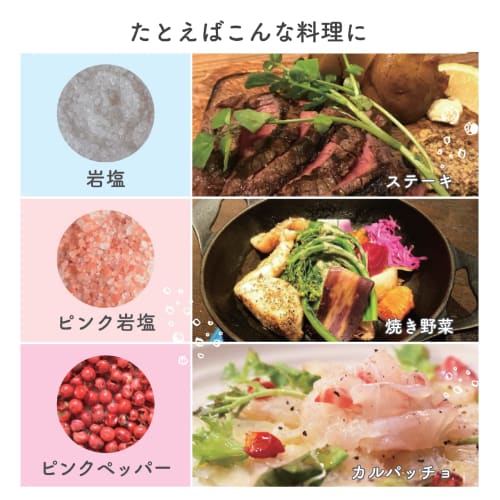 Kozumi Electric Mill, for Pepper and Rock Salt, Adjustable Coarseness, One-Hand Push, Silver, KPM-0100/S