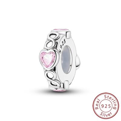 Charm Bead Components Authentic Original Copper Metal Heart Infinity String Bead Components Compatible With Bracelet High Quality Fine Jewelry Women