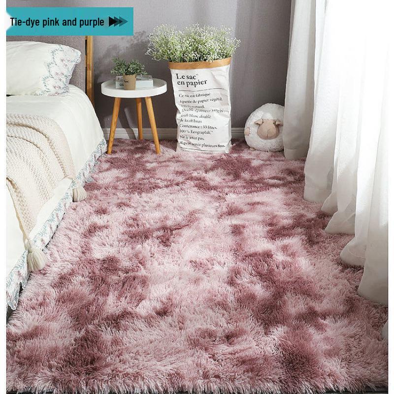 Colorful Tie-Dye Long-Haired Carpet: Bedroom Floor Mat, Doormat, Foot Mat, or Cat Mat Blanket