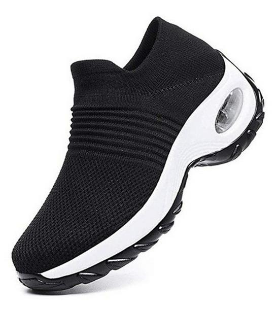 Women's Plus Size Canvas Slip-On Sneakers - Air Cushion, Low-Top Mountaineering Shoes for Outdoor Travel