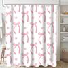 Waterproof Shower Curtain Vibranted Watercolor Bows Design Polyester Bathroom Decoration Easy To Clean