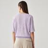 Zhaojun Women's Rose Jacquard V-Neck Silk Blend T-Shirt