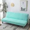 Solid Color Without Armrest Sofa Bed Cover Elastic Stretch Foldding Couch Covers Removable Washable Slipcover Living Home el