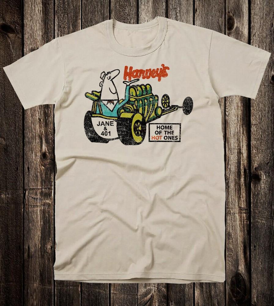 

Retro Hot Rod Tee T Shirt Drag Race Racing Harveys Speed Shop M