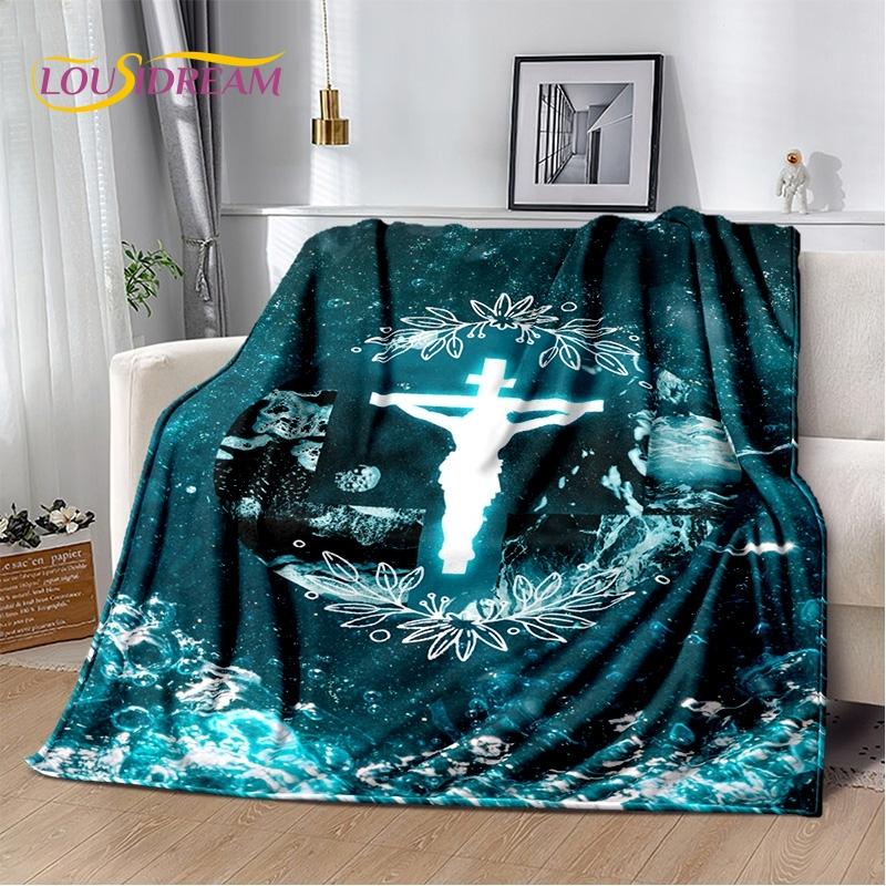 New 3D Pray Holy Bible Cross Jesus Soft Blankets,Keep Warm Throw Blanket Comfortable Blanket for Picnic Beds Sofa Home Bedroom