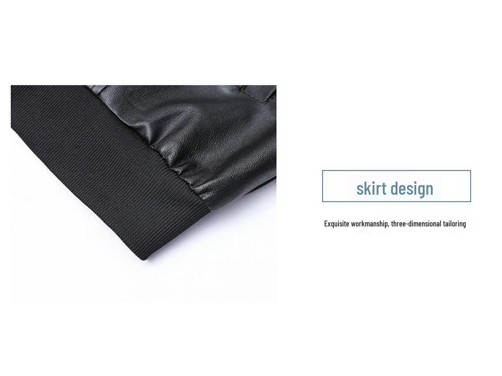 Men's Trendy PU Leather Jacket: Baseball Collar, Plus Size, Autumn/Winter, Dad Style