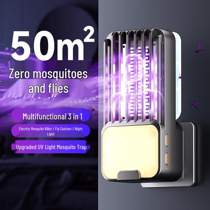 3-in-1 USB Mosquito Killer Lamp: Electric Shock Repellent & Sticky Trap for Home, Hotel, Restaurant