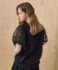 MAXZA Mesh Layered Balloon Sleeve Blouse T-Shirt