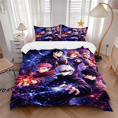 Powerful Anime Heroes Print 3Pcs Bedding Setduvet Cover With 2 Bedropillowcase Home Birthday Gift