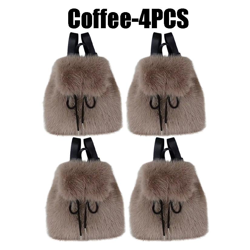 New Faux Fox Fur Backpack 2025 Womens Drawstring Flap with Magnetic Closure Large Capacity School Bookbag Casual Use