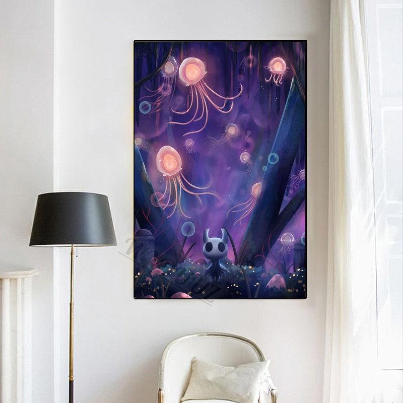 Hollow Knight GAME Klasické anime Filmové postavy Tisk Plakáty pro pokoj Obývací plátno Umění Domů Nástěnná dekorace Obrázky Dárek