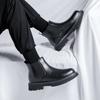 mens casual chelsea boots original leather shoes business office dress cowboy platform ankle boot black stylish short botas male