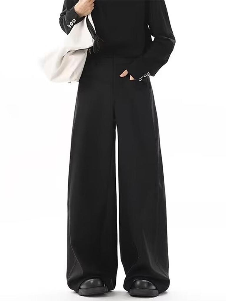 Women's Suit Pants Casual High Waist Straight Wide Leg Trousers Baggy Y2k Pants Vintage Style Clothing Spring Summer