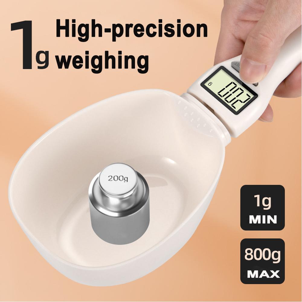 Pet Food Scale LCD Electronic Precision Weighing Tool Dog Cat Feeding Food Measuring Spoon Digital Display Kitchen Scale