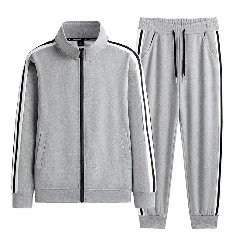Sports Suit Men's Casual Color-blocking Stand Collar Two-piece Men's Suit