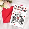 Gothic Skull Valentine's Day Cards - 10pcs "Til Death" Romantic Gothic Stationery Set with Red Envelopes, Dark Love Theme Gift