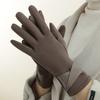 Women's Sueded Gloves with Fleece Lining for Warmth and Stylish Fashionable Bowknot Cuffs Hand Gloves for Daily Use