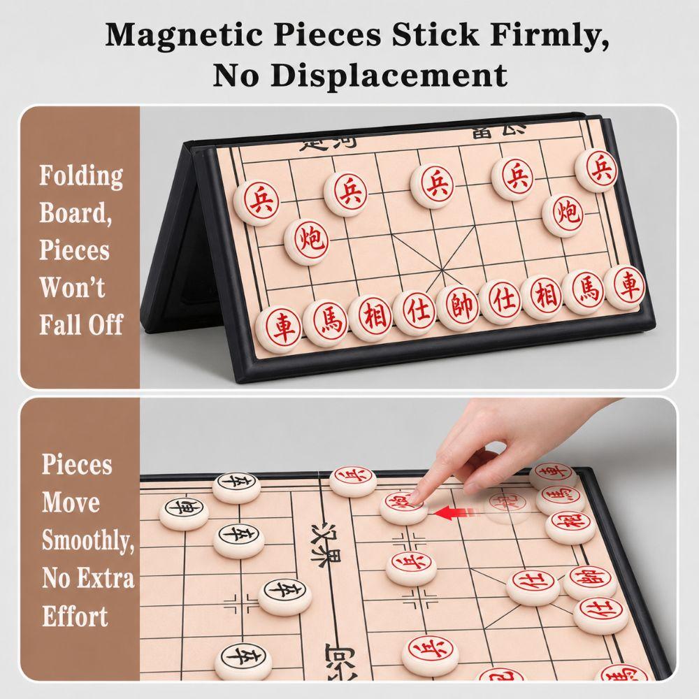 Faltbares Xiangqi Strategie Brettspiel Set Tragbares Chinesisches Schach Set Büro