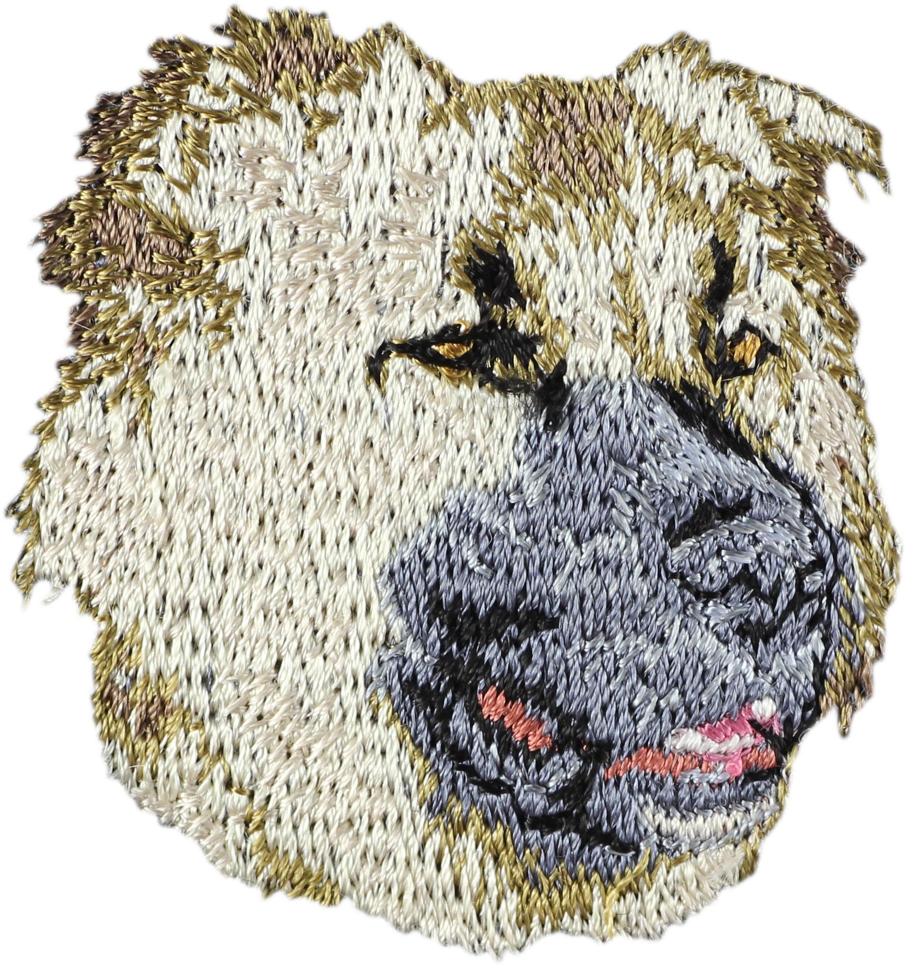 

Caucasian Shepherd Dog, Caucasian Ovcharka - dog-shaped patch, embroidered patch, unique decoration for Art-Dog backpack різнокольорові кольору
