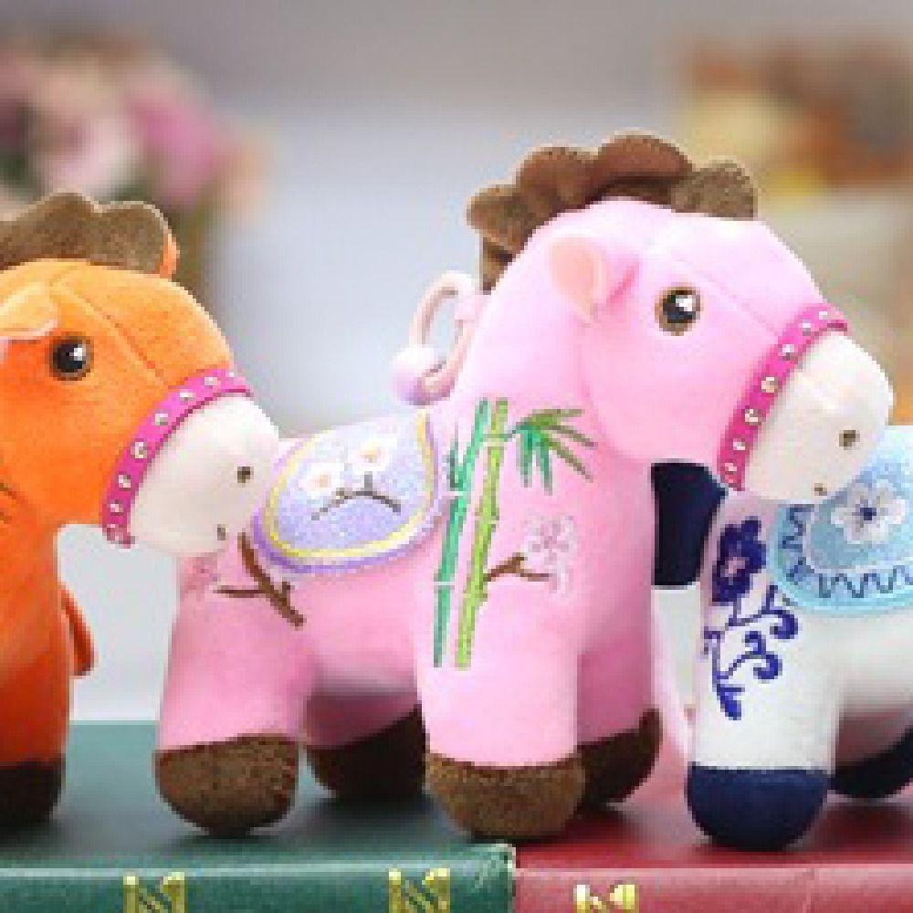 Creative Plush Horse Keychain 12cm Cartoon Steed Doll Plush Horse Doll Pendant Year of Horse