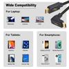 Duttek Right Angle USB C To USB C Coiled Cable for Thunderbolt 3 Right Angle Type C Male To Male Coiled Cable Supports Video and 240W PD Fast 40Gbps,