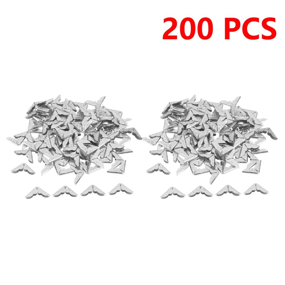 100/200pcs Metal Book Corner Protectors Tone Scrapbooking Albums Menus Folders Corner Protectors Card File Menu Corners Book