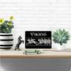 2D flat 30*20cm Wooden Vintage Charm | Viking Riders Wooden Wall Sign Vintage Black and White Plaque with Galloping Horse Design, Ideal for Home