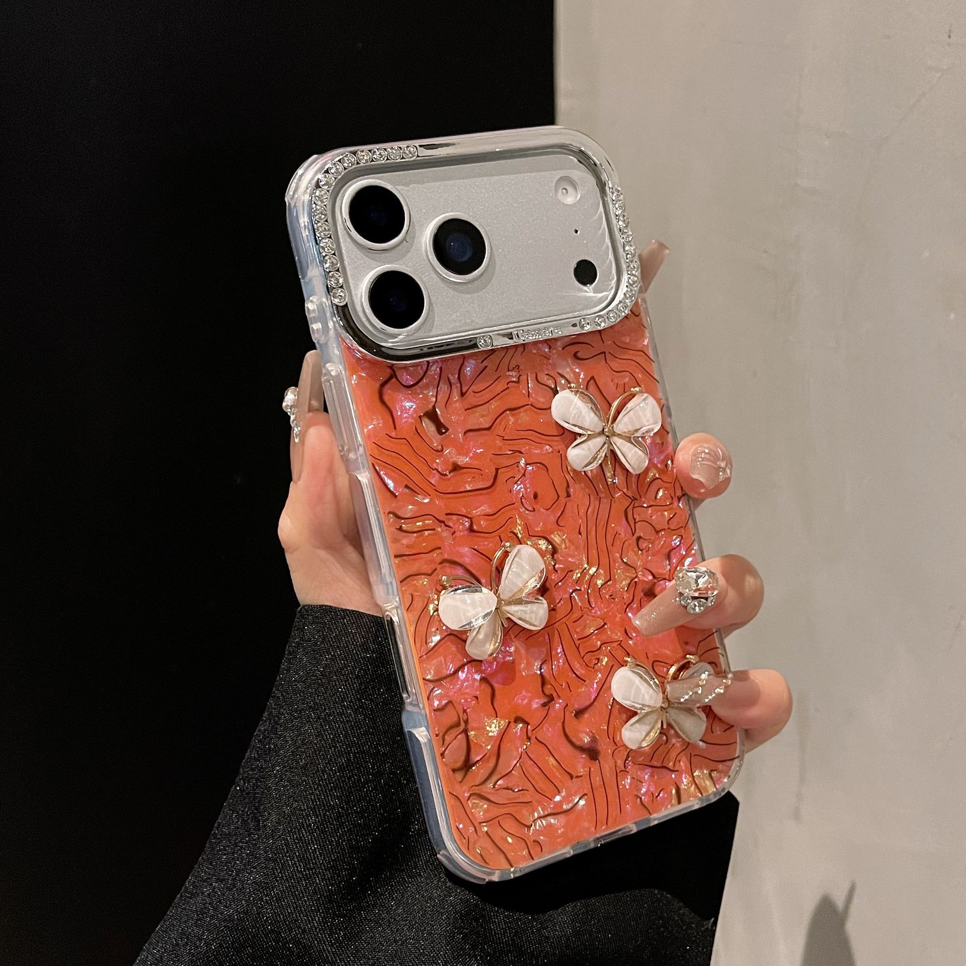 

For IPhone17promax Mobile Phone Case for Apple 16 Moyuncaibei DIY Butterfly Luxury Ins Style Protective Cover For iPhone13mini