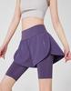 Damen Sommer Schnelltrocknende Yoga- und Laufshorts - Zweiteiliges Design, Anti-Exposition, Outdoor-Sport Fitnessshorts