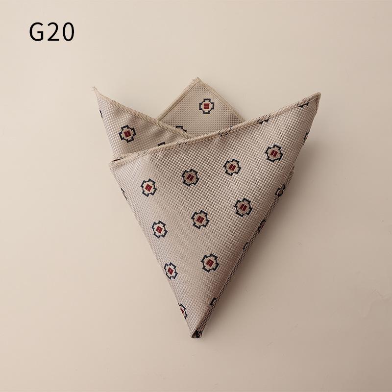 

Retro Dark Blue & Beige Pocket Square - Korean Style Scarf