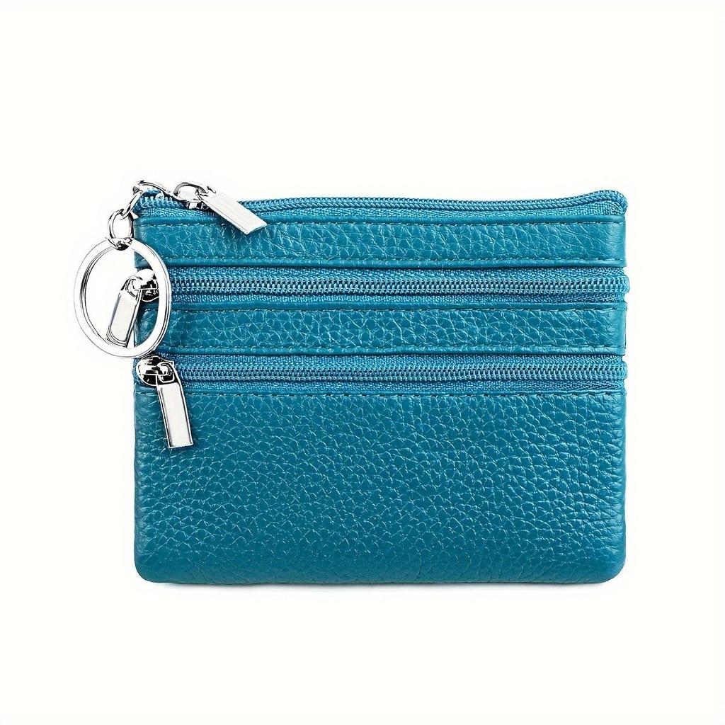 Porte-monnaie en cuir véritable pour femme, Mini pochette en peau de vache, Mini portefeuille avec chaîne