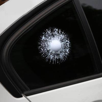 Creative 3D Tennis Ball Hit Window Crack Car-Styling Vehicle Sticker Decor