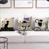 Cute Black Cat Printed Pillowcases Office Car Sofa Bed Cushion Cover Home Bedroom Decoration