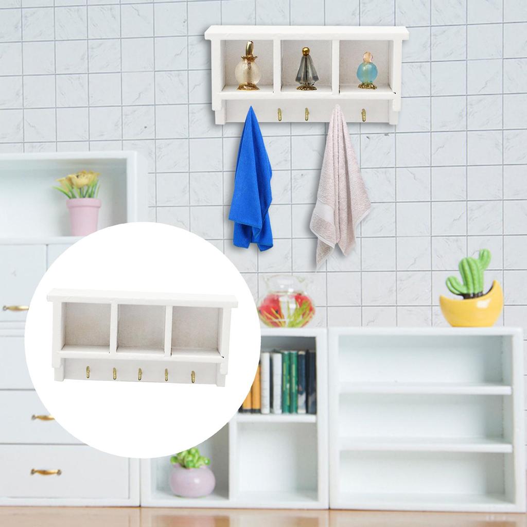 1:12 Miniature Dollhouse Storage Shelf Model Display Pretend Play Rack