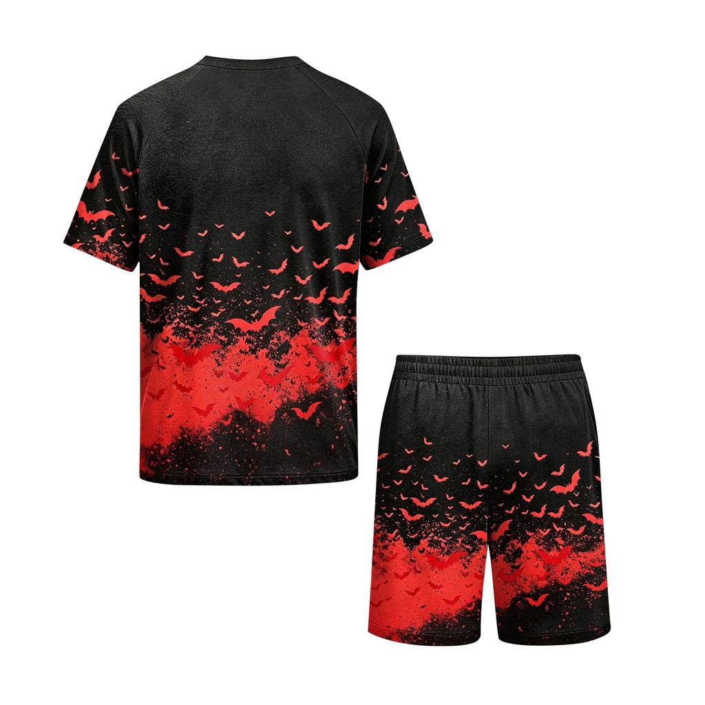 Men's Halloween Pajama Set with Fun Print, Relaxed Fit Sleepwear for Holiday